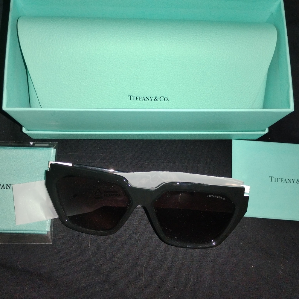 Tiffany & Co. Black Sunglasses with Silver Accents